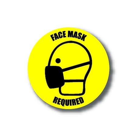 Ergomat 6in CIRCLE SIGNS Face Mask Required DSV-SIGN 36 #0786 -UEN